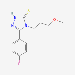 molecular formula C12H14FN3OS B2449411 3-(4-fluorophenyl)-4-(3-methoxypropyl)-1H-1,2,4-triazole-5(4H)-thione CAS No. 694466-30-3