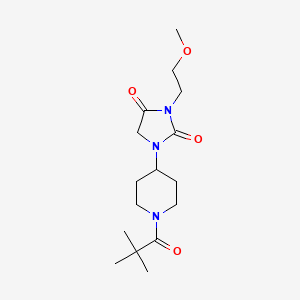 molecular formula C16H27N3O4 B2449417 3-(2-Methoxyethyl)-1-(1-pivaloylpiperidin-4-yl)imidazolidine-2,4-dione CAS No. 2034291-80-8