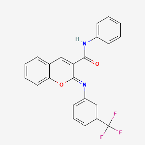 molecular formula C23H15F3N2O2 B2449418 (2Z)-N-phenyl-2-{[3-(trifluoromethyl)phenyl]imino}-2H-chromene-3-carboxamide CAS No. 313954-21-1