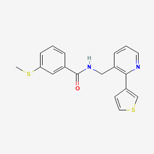 molecular formula C18H16N2OS2 B2449425 3-(methylthio)-N-((2-(thiophen-3-yl)pyridin-3-yl)methyl)benzamide CAS No. 2034544-53-9