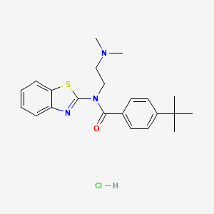 molecular formula C22H28ClN3OS B2449426 N-(benzo[d]thiazol-2-yl)-4-(tert-butyl)-N-(2-(dimethylamino)ethyl)benzamide hydrochloride CAS No. 1216393-55-3