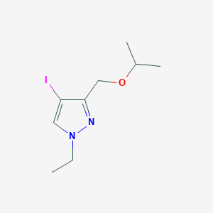 molecular formula C9H15IN2O B2449429 1-乙基-4-碘-3-(异丙氧甲基)-1H-吡唑 CAS No. 1856078-77-7