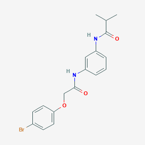 molecular formula C18H19BrN2O3 B244943 N-(3-{[(4-bromophenoxy)acetyl]amino}phenyl)-2-methylpropanamide 