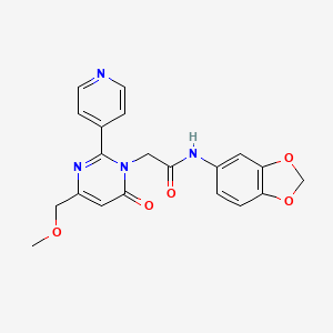 N-(benzo[d][1,3]dioxol-5-yl)-2-(4-(methoxymethyl)-6-oxo-2-(pyridin-4-yl)pyrimidin-1(6H)-yl)acetamide