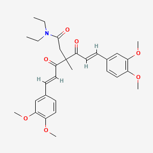 (E)-6-(3,4-dimethoxyphenyl)-3-[(E)-3-(3,4-dimethoxyphenyl)prop-2-enoyl]-N,N-diethyl-3-methyl-4-oxohex-5-enamide