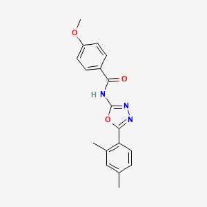 molecular formula C18H17N3O3 B2449443 N-(5-(2,4-二甲苯基)-1,3,4-恶二唑-2-基)-4-甲氧基苯甲酰胺 CAS No. 891143-90-1
