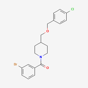 molecular formula C20H21BrClNO2 B2449452 (3-溴苯基)(4-(((4-氯苄基)氧基)甲基)哌啶-1-基)甲酮 CAS No. 1396811-10-1