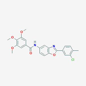 molecular formula C24H21ClN2O5 B244946 N-[2-(3-chloro-4-methylphenyl)-1,3-benzoxazol-5-yl]-3,4,5-trimethoxybenzamide 