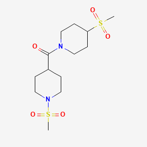 molecular formula C13H24N2O5S2 B2449464 (4-(メチルスルホニル)ピペリジン-1-イル)(1-(メチルスルホニル)ピペリジン-4-イル)メタノン CAS No. 1448051-26-0