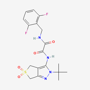 molecular formula C18H20F2N4O4S B2449465 N1-(2-(tert-butyl)-5,5-dioxido-4,6-dihydro-2H-thieno[3,4-c]pyrazol-3-yl)-N2-(2,6-difluorobenzyl)oxalamide CAS No. 942007-24-1