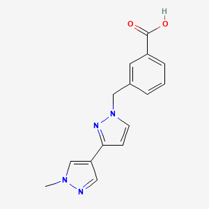 molecular formula C15H14N4O2 B2449466 3-[(1'-methyl-1H,1'H-3,4'-bipyrazol-1-yl)methyl]benzoic acid CAS No. 1006352-84-6