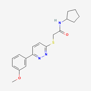 molecular formula C18H21N3O2S B2449470 N-环戊基-2-[6-(3-甲氧基苯基)吡啶并哒嗪-3-基]硫代乙酰胺 CAS No. 893986-60-2