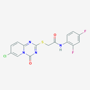 molecular formula C15H9ClF2N4O2S B2449474 2-(7-chloro-4-oxopyrido[1,2-a][1,3,5]triazin-2-yl)sulfanyl-N-(2,4-difluorophenyl)acetamide CAS No. 896325-06-7