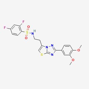 molecular formula C20H18F2N4O4S2 B2449478 N-(2-(2-(3,4-dimethoxyphenyl)thiazolo[3,2-b][1,2,4]triazol-6-yl)ethyl)-2,4-difluorobenzenesulfonamide CAS No. 895449-53-3