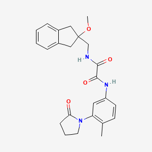 molecular formula C24H27N3O4 B2449483 N1-((2-methoxy-2,3-dihydro-1H-inden-2-yl)methyl)-N2-(4-methyl-3-(2-oxopyrrolidin-1-yl)phenyl)oxalamide CAS No. 2034411-77-1