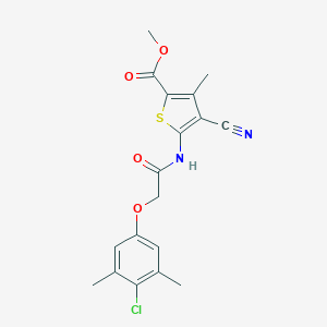 Methyl 5-{[(4-chloro-3,5-dimethylphenoxy)acetyl]amino}-4-cyano-3-methylthiophene-2-carboxylate