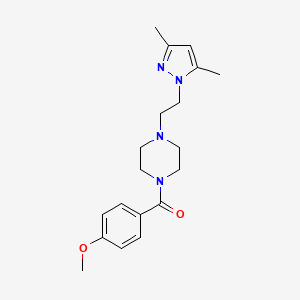 (4-(2-(3,5-dimethyl-1H-pyrazol-1-yl)ethyl)piperazin-1-yl)(4-methoxyphenyl)methanone