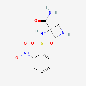 3-[(2-Nitrophenyl)sulfonylamino]azetidine-3-carboxamide