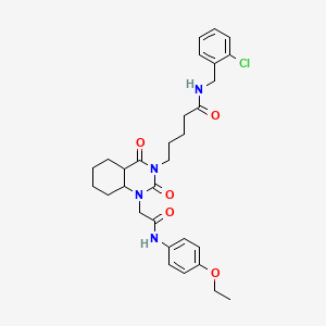 molecular formula C30H31ClN4O5 B2449550 N-[(2-Chlorphenyl)methyl]-5-(1-{[(4-Ethoxyphenyl)carbamoyl]methyl}-2,4-dioxo-1,2,3,4-tetrahydroquinazolin-3-yl)pentanamid CAS No. 896377-00-7