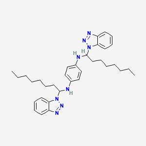 molecular formula C34H46N8 B2449558 1-N,4-N-bis[1-(benzotriazol-1-yl)octyl]benzene-1,4-diamine CAS No. 300684-92-8