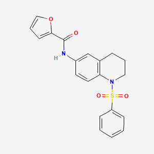 N-[1-(benzenesulfonyl)-3,4-dihydro-2H-quinolin-6-yl]furan-2-carboxamide
