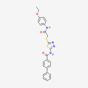 N-(5-((2-((4-ethoxyphenyl)amino)-2-oxoethyl)thio)-1,3,4-thiadiazol-2-yl)-[1,1'-biphenyl]-4-carboxamide