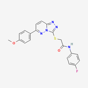 molecular formula C20H16FN5O2S B2449571 N-(4-fluorophenyl)-2-[[6-(4-methoxyphenyl)-[1,2,4]triazolo[4,3-b]pyridazin-3-yl]sulfanyl]acetamide CAS No. 894051-60-6