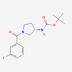 molecular formula C16H21FN2O3 B2449572 (S)-tert-Butyl 1-(3-fluorobenzoyl)pyrrolidin-3-ylcarbamate CAS No. 1286207-75-7