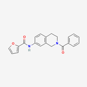 molecular formula C21H18N2O3 B2449576 N-(2-benzoyl-1,2,3,4-tetrahydroisoquinolin-7-yl)furan-2-carboxamide CAS No. 955671-57-5