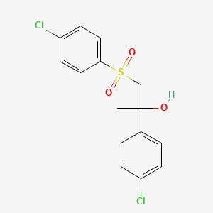 molecular formula C15H14Cl2O3S B2449581 2-(4-Chlorophenyl)-1-[(4-chlorophenyl)sulfonyl]-2-propanol CAS No. 338774-91-7