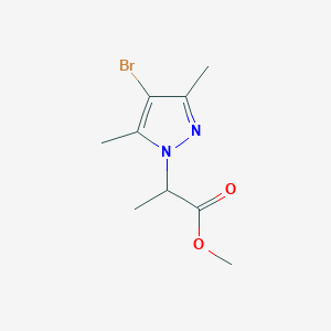molecular formula C9H13BrN2O2 B2449594 methyl 2-(4-bromo-3,5-dimethyl-1H-pyrazol-1-yl)propanoate CAS No. 1005566-41-5