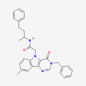 2-(3-benzyl-8-methyl-4-oxo-3H-pyrimido[5,4-b]indol-5(4H)-yl)-N-(4-phenylbutan-2-yl)acetamide