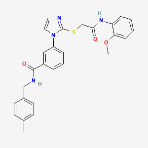 3-(2-((2-((2-methoxyphenyl)amino)-2-oxoethyl)thio)-1H-imidazol-1-yl)-N-(4-methylbenzyl)benzamide