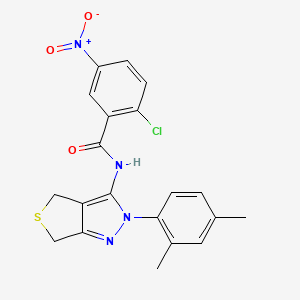 2-chloro-N-[2-(2,4-dimethylphenyl)-4,6-dihydrothieno[3,4-c]pyrazol-3-yl]-5-nitrobenzamide