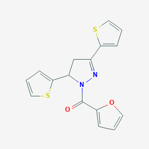 (3,5-di(thiophen-2-yl)-4,5-dihydro-1H-pyrazol-1-yl)(furan-2-yl)methanone