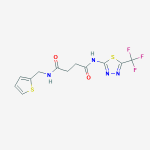 molecular formula C12H11F3N4O2S2 B2449619 N~1~-(2-thienylmethyl)-N~4~-[5-(trifluoromethyl)-1,3,4-thiadiazol-2-yl]succinamide CAS No. 329698-11-5
