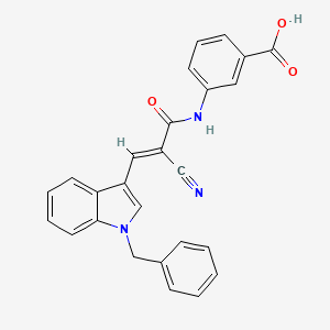 molecular formula C26H19N3O3 B2449620 3-[[(E)-3-(1-benzylindol-3-yl)-2-cyanoprop-2-enoyl]amino]benzoic acid CAS No. 748785-03-7