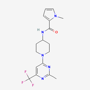 molecular formula C17H20F3N5O B2449625 1-methyl-N-{1-[2-methyl-6-(trifluoromethyl)-4-pyrimidinyl]-4-piperidyl}-1H-pyrrole-2-carboxamide CAS No. 1775536-73-6