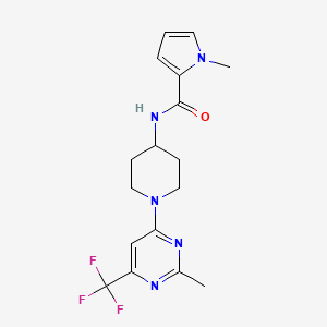 molecular formula C17H20F3N5O B2449625 1-methyl-N-{1-[2-methyl-6-(trifluoromethyl)pyrimidin-4-yl]piperidin-4-yl}-1H-pyrrole-2-carboxamide CAS No. 1775536-73-6