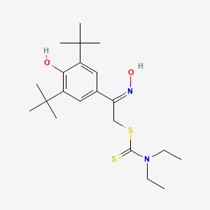 molecular formula C21H34N2O2S2 B2449627 (2E)-2-(3,5-di-tert-butyl-4-hydroxyphenyl)-2-(hydroxyimino)ethyl diethylcarbamodithioate CAS No. 370075-13-1