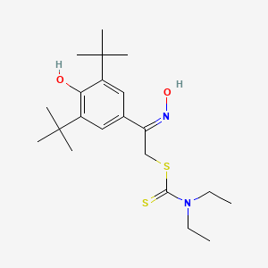 molecular formula C21H34N2O2S2 B2449627 (2E)-2-(3,5-二叔丁基-4-羟基苯基)-2-(羟亚氨基)乙基二乙基氨基二硫代氨基甲酸酯 CAS No. 370075-13-1