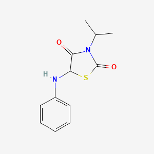 molecular formula C12H14N2O2S B2449639 3-Isopropyl-5-(phenylamino)thiazolidine-2,4-dione CAS No. 1048675-73-5
