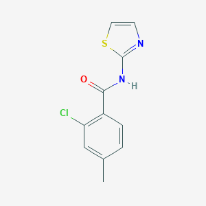 molecular formula C11H9ClN2OS B244964 2-chloro-4-methyl-N-(1,3-thiazol-2-yl)benzamide 