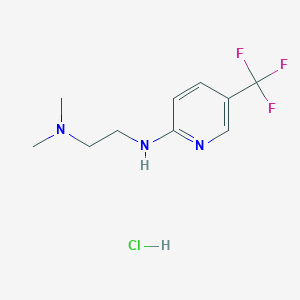 molecular formula C10H15ClF3N3 B2449647 2-(2-Dimethylaminoethyl)amino-5-(trifluoromethyl)pyridine hydrochloride CAS No. 1311279-47-6