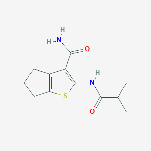 molecular formula C12H16N2O2S B244965 2-(isobutyrylamino)-5,6-dihydro-4H-cyclopenta[b]thiophene-3-carboxamide 