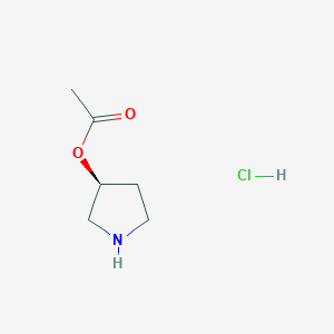 molecular formula C6H12ClNO2 B2449654 [(3S)-Pyrrolidin-3-yl] acetate;hydrochloride CAS No. 1160224-93-0