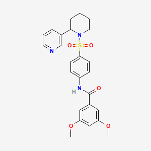 3,5-dimethoxy-N-[4-(2-pyridin-3-ylpiperidin-1-yl)sulfonylphenyl]benzamide