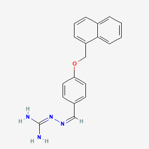 molecular formula C19H18N4O B2449662 (2Z)-2-[4-(naphthalen-1-ylmethoxy)benzylidene]hydrazinecarboximidamide CAS No. 725276-50-6
