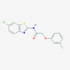 molecular formula C16H13ClN2O2S B244967 N-(6-chloro-1,3-benzothiazol-2-yl)-2-(3-methylphenoxy)acetamide 