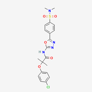 2-(4-chlorophenoxy)-N-(5-(4-(N,N-dimethylsulfamoyl)phenyl)-1,3,4-oxadiazol-2-yl)-2-methylpropanamide